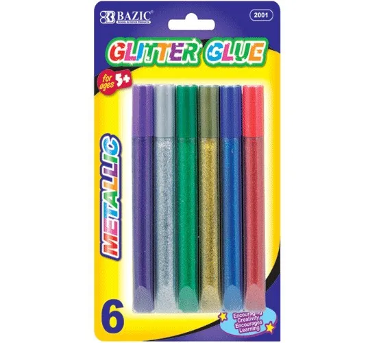 BAZIC 15 mL Metallic Glitter Glue Pen (6/pack)