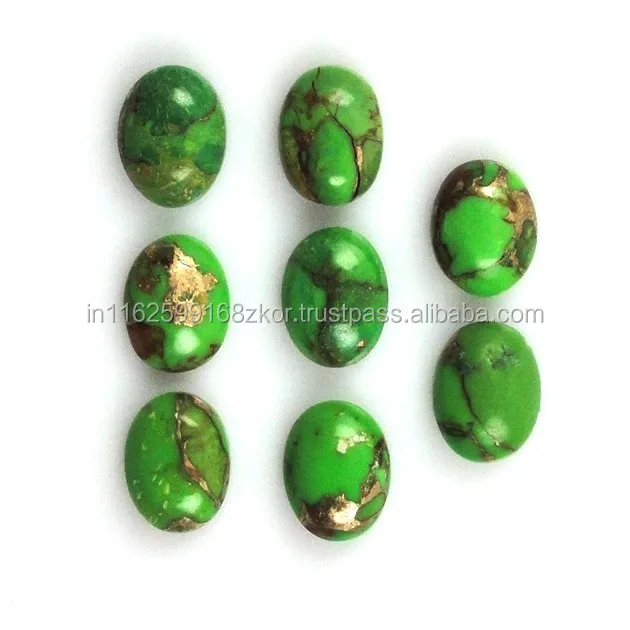 Turquoise Oval Shape Green Color Natural Plain Loose Gemstone Making Necklace/Bracelet/Earring Jewelry Wholesale Price
