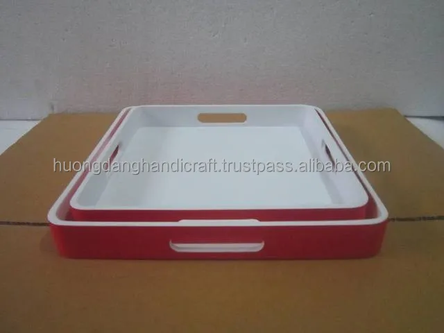 Set of 2 lacquer tray with handles hot lacquered product directly Vietnam