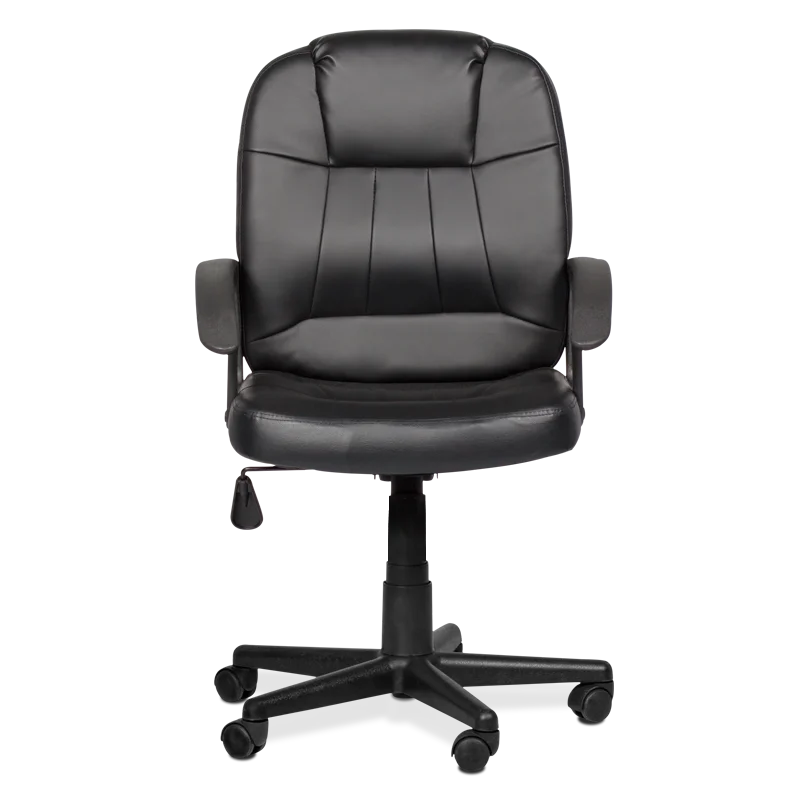 Middle back ergonomic desk computer office PU swivel working chair with PP base Carmen 6080-1 PU Black color