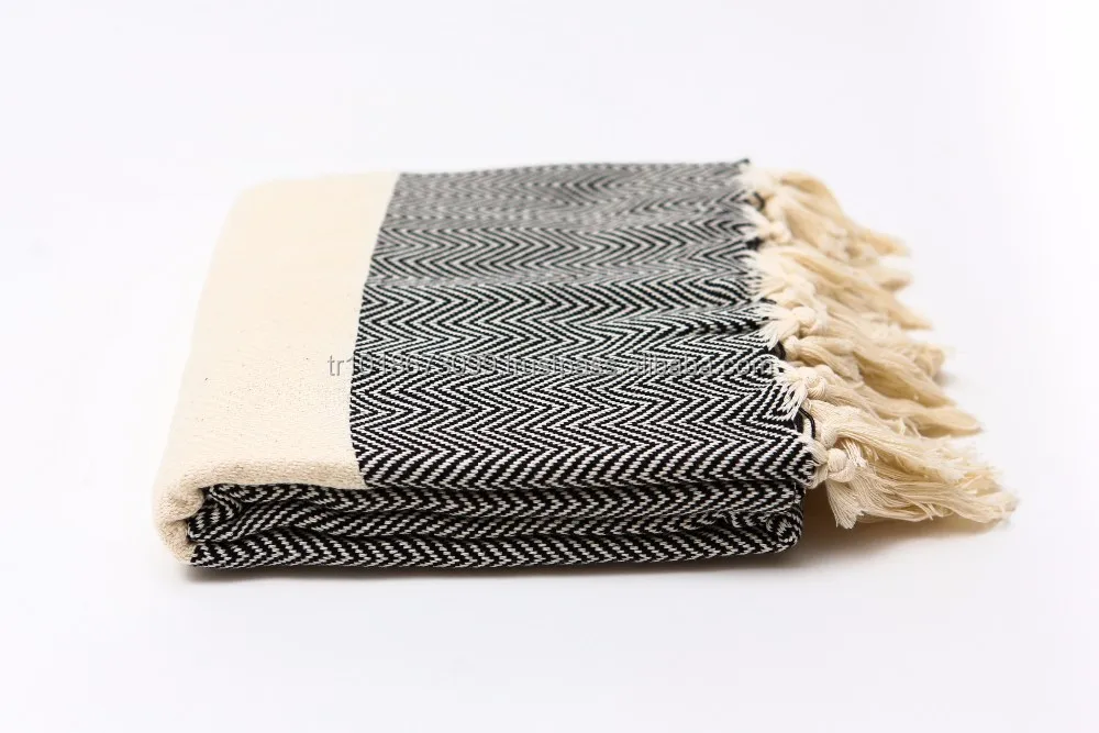 Herringbone Classic Pestemal Turkish Towels, Hamam Wholesale - Blanket - Blue Classic Collection Oem Customize .