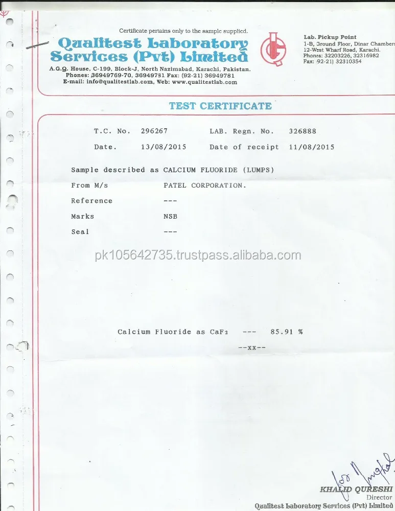 
Calcium Fluoride / Fluorspar / Fluorite. 85 % + 
