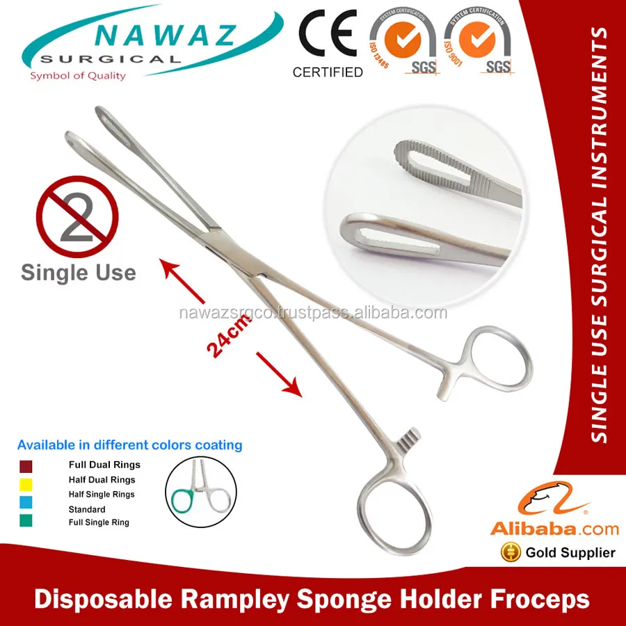 
Surgical Products Sponge Holder Froceps ( 24cm ) / Rampley Sponge Holding Forceps / Vaginal Forceps 