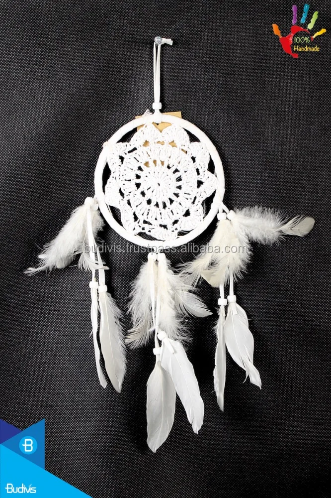 Cheap Crocheted macrame  Dream catcher 2019 wall hanging home decor