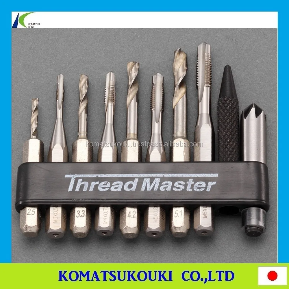 Professional Japan ESCO combined drill and tap set for electrical tool with quick bit holder, other types also available