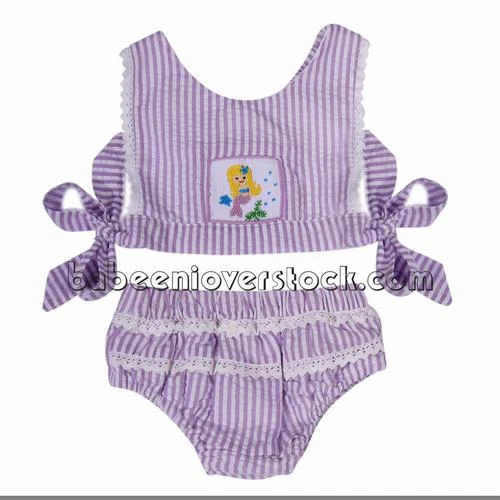 Little mermaid hand smocked bikini clothing set - BB973