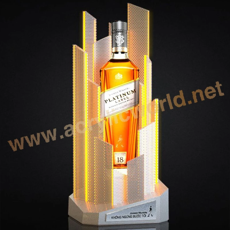 led Acrylic Wine Display/free rotating wine stand