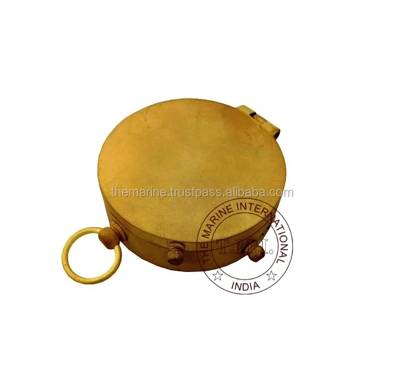 Brass Antique Pocket Compass Dial 2 W/lid Collectible Nautical Marine Ship Compass with Copper Vintage Look IN;7911145 Pointer