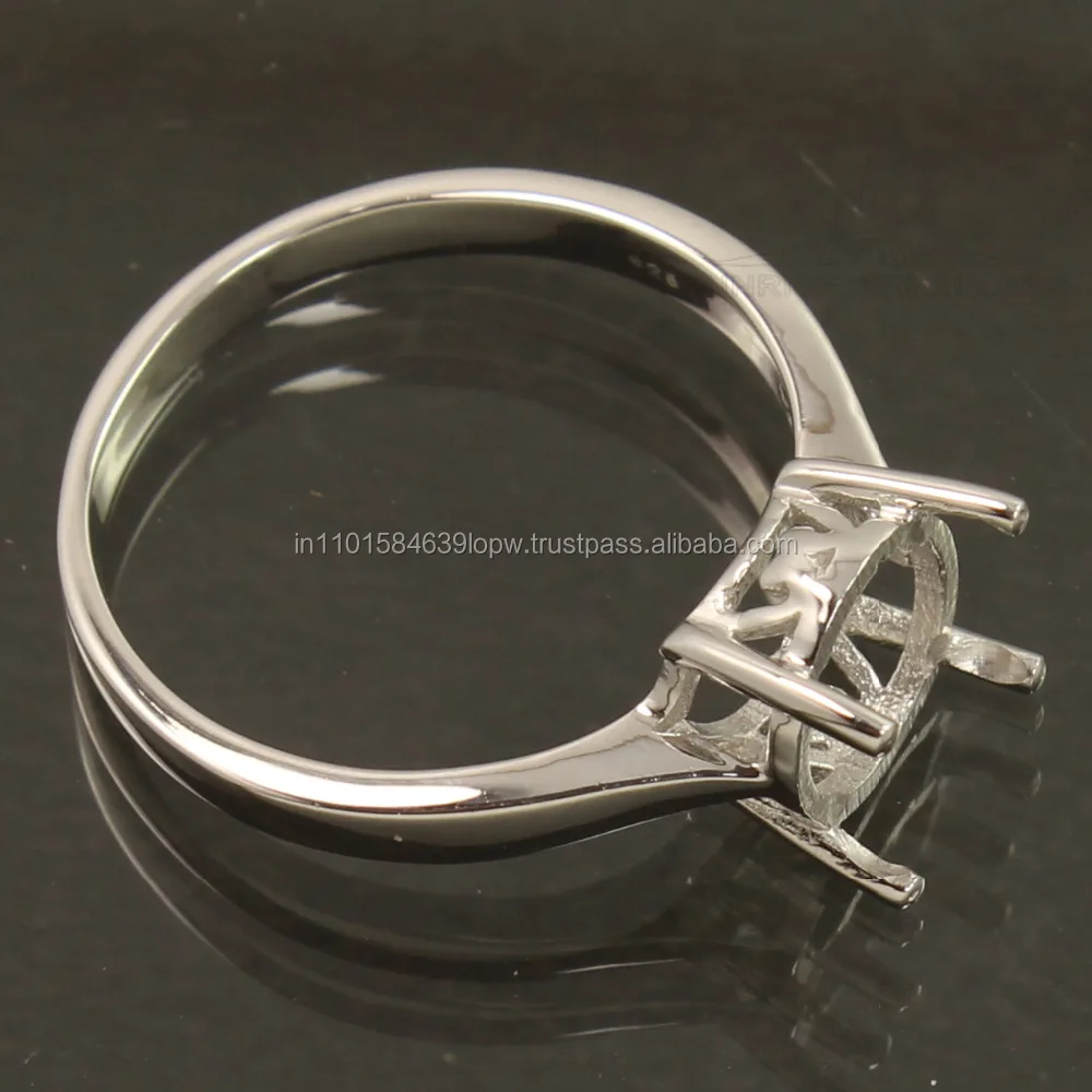 9 MM Round Semi Mount Ring-unique Ring-without Stone Ring-ready to Be Set with Your Own Stone-925 Sterling Silver 925 Trendy