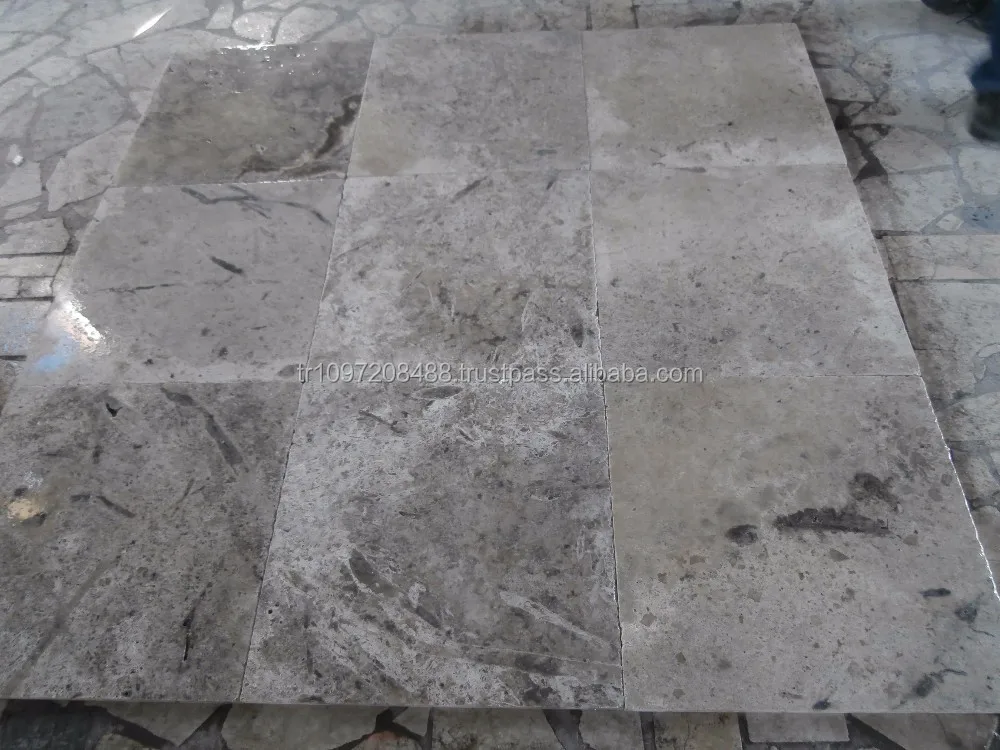 Silver Travertine Tiles from Turkey