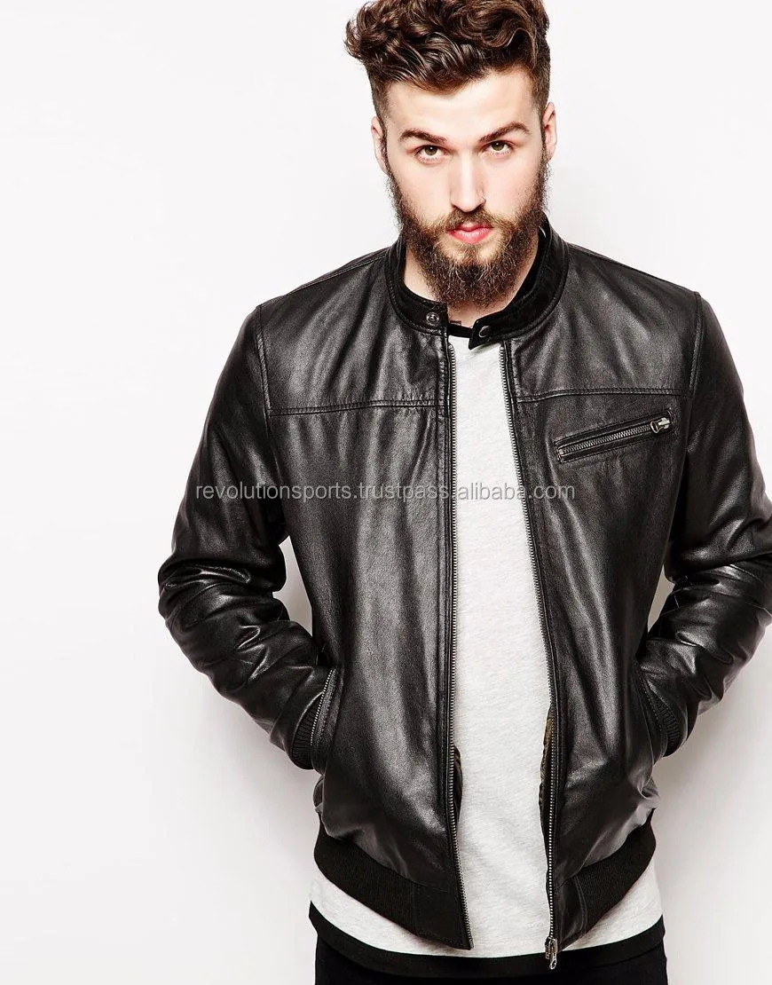 Exotic Tan Leather jacket for winter with 100% cowhide Leather new customized designs styles 2017 hot seller