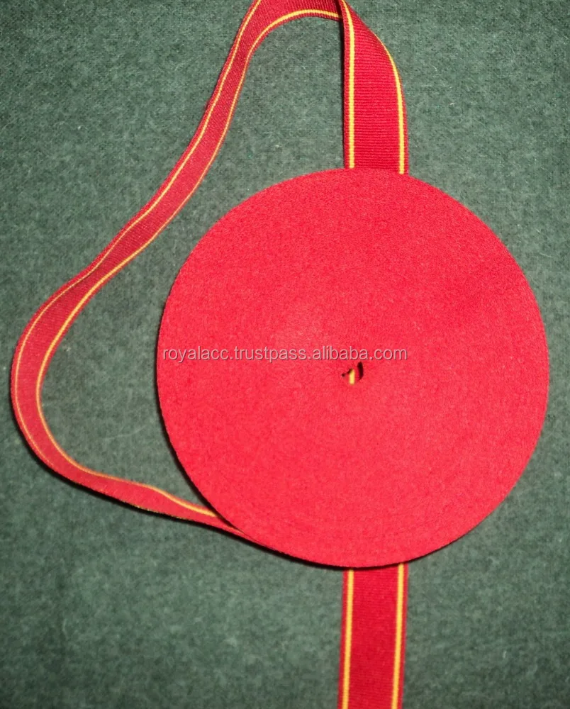 High quality cotton polyester ribbon yellow strips lace woven ribbon braid in viscose material Jacquard Ribbon