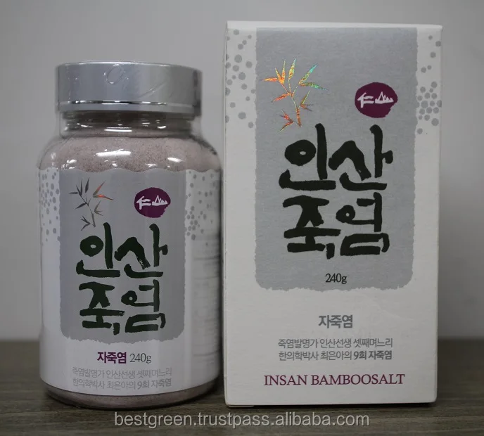 Genuine Bamboo Salt Purple Bamboo Salt 3, 9 times burned Bamboo Salt ( Crystal and Powder )