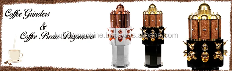 
Coffee Bean Dispenser with Rotating System, Spinning Coffee Bean Dispenser Silo, Rotating Coffee Bean Displayer Bin Container 