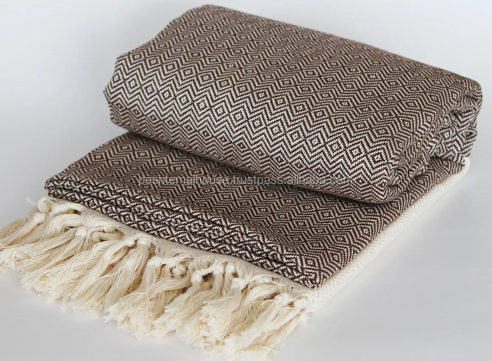 Diamond Blanket & Throw Turkish Cotton Towel Blanket Manolia Picnic Wholesale 100% Cotton 140*230 1100 GR