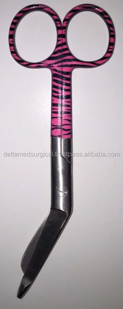 NEW Hemostats Forceps Bandage Scissors Set Pink Zebra Straight Tip Clamps Case