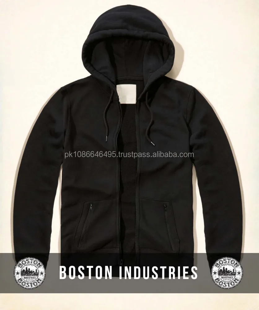 
Черная флисовая толстовка на заказ, оптовая продажа толстовок с капюшоном на молнии и карманами 