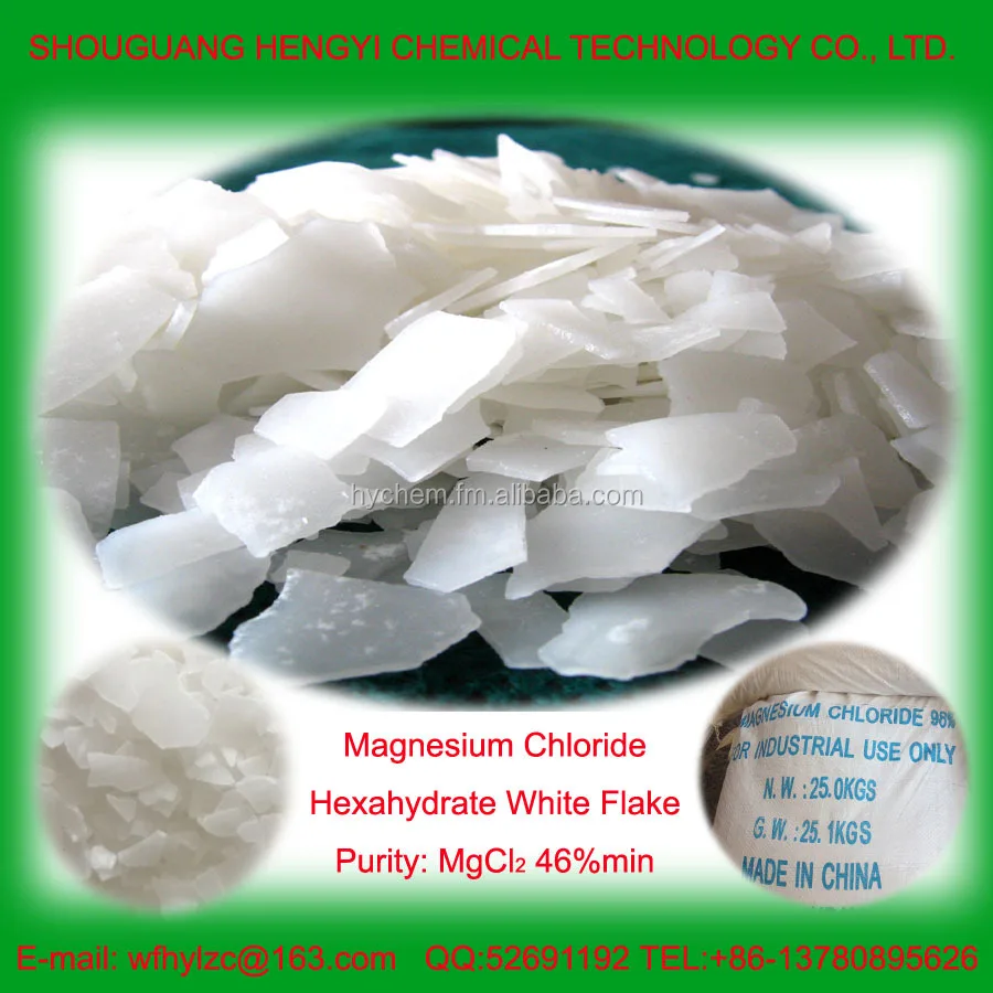 Magnesium Chloride white Flake(MgCl2.6H2O) 46%min