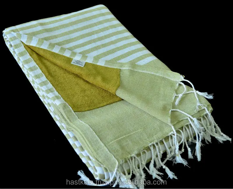 
REACH COMPLIANT AZO FREE 100% COTTON YARN DYED WOVEN HANDLOOM FOUTA TOWELS 