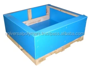 UP PP plastic corrugated boxes blue color 600 x 400 x 300 mm customized size food grade ASTM  iso 9001:2015 industrial grade