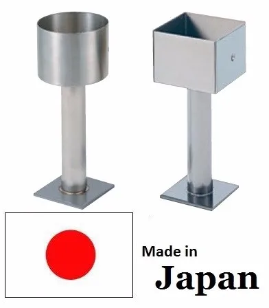 Stainless steel embedding steel post base plate for column at balcony, porch, veranda made in Japan