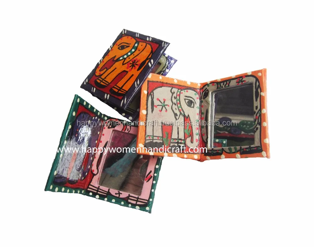 Mithila Painting Mirror-pocket mirror with photo phrame