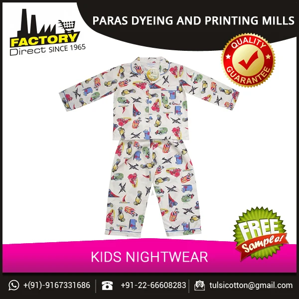 Kids Cotton Sleep Wear in Various Sizes and Patterns from Mozak Fashions
