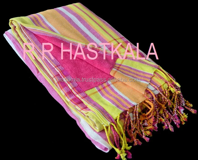 Cotton Yarn Dyed Woven Beach Yarn Dyed Kikoy Fouta Beach Bath Towel Wholesale Beach Fouta Towel 100% Cotton Microfiber