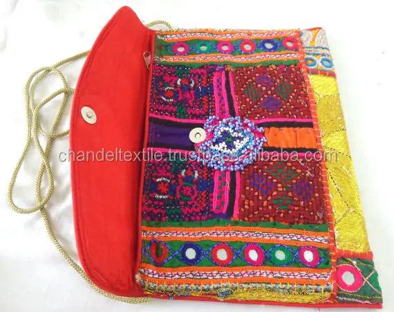 Indian handmade kutch embroidered clutch purse vintage clutch banjara ladies fashion clutches  Messenger bag sling