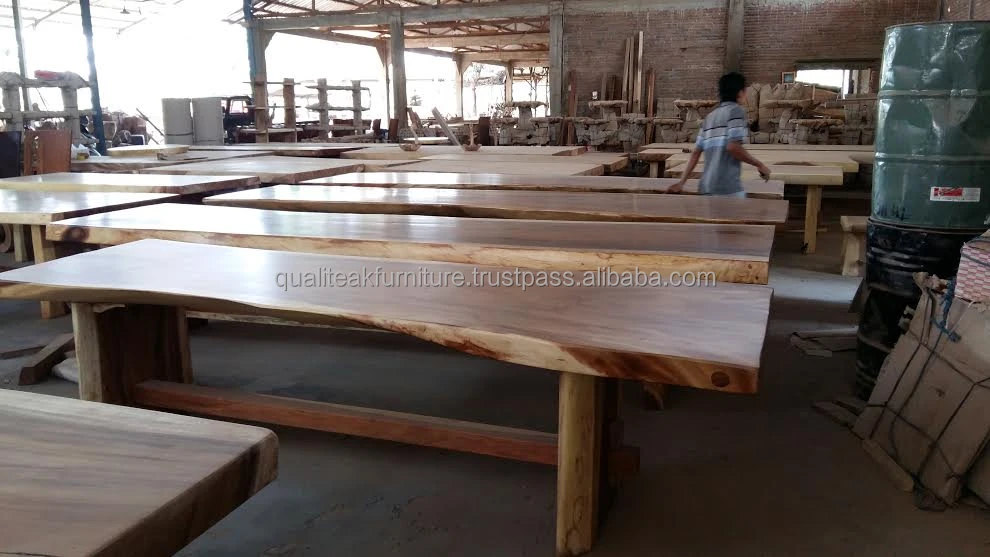 Antique Furniture Dinner Room t suar wood Dining Table Set for 10 seater and outside usage