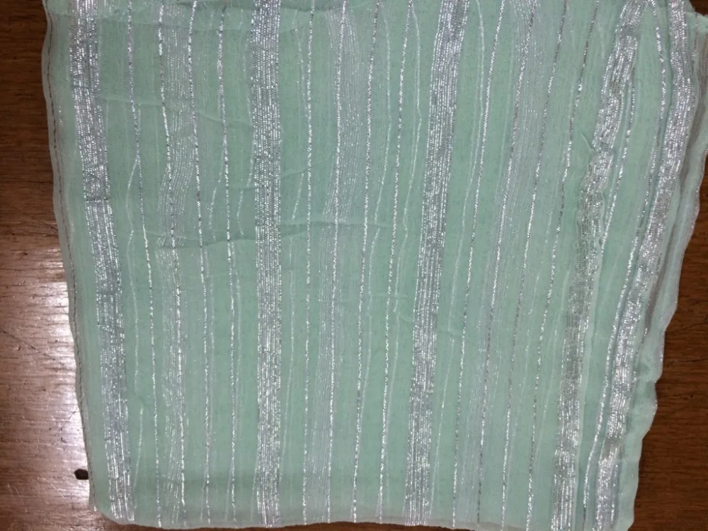 High Quality Shiny Square Chiffon Scarf for Adults Soft and Smooth with Popular Striped Pattern and Light Weight for Summer