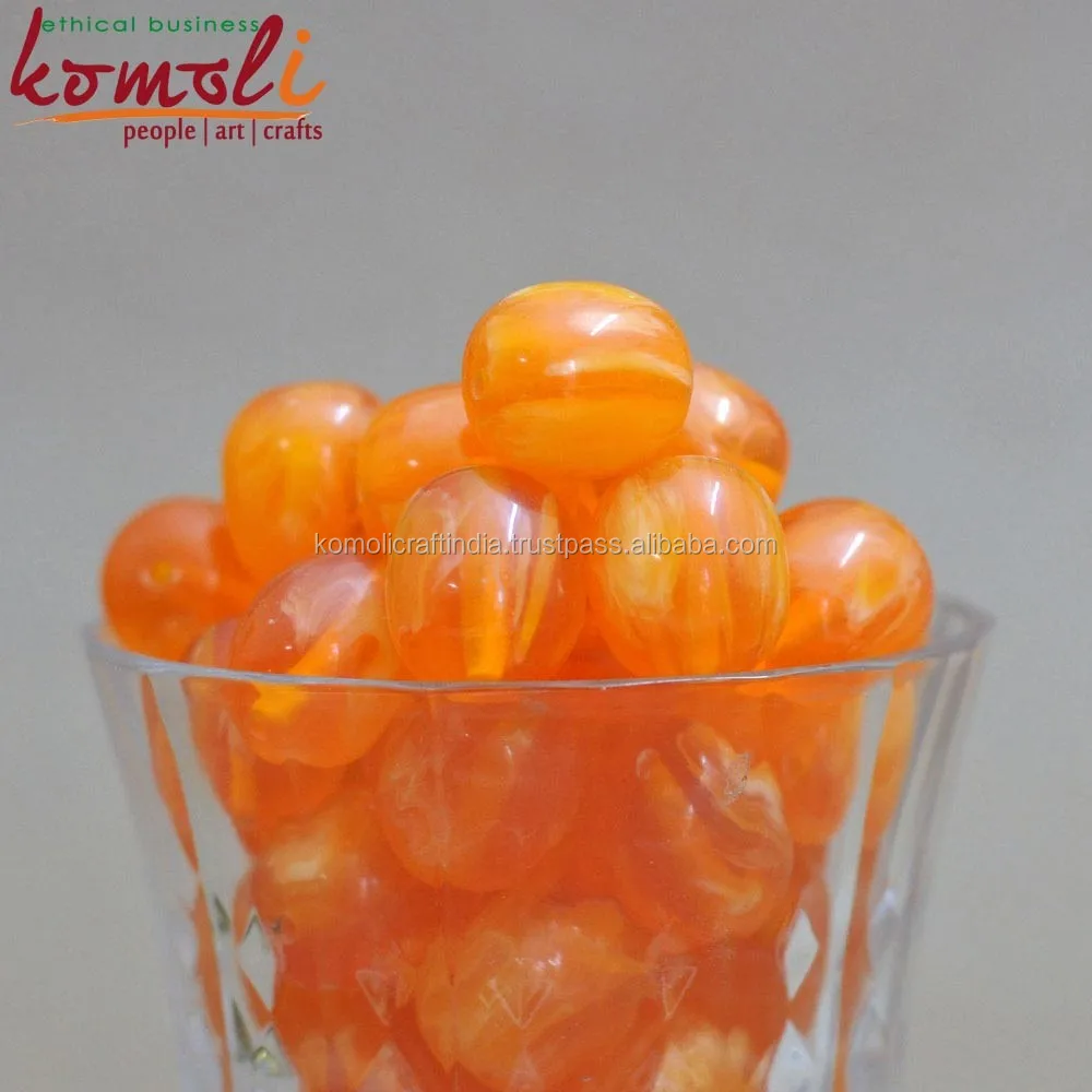 Plain Round Smoky Handmade Chunky Resin Acrylic Beads