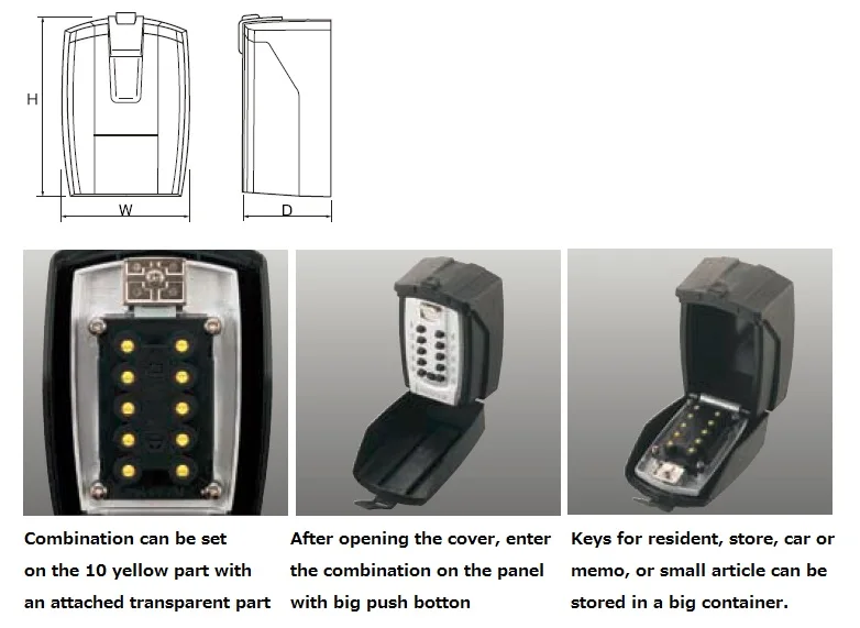 Waterproof and Portable small safe box for key hanger type DK-N55