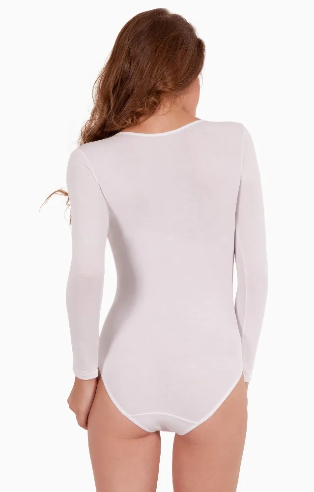
MIORRE LONG SLEEVE WOMEN BODYSUIT WITH SNAP V-NECK 