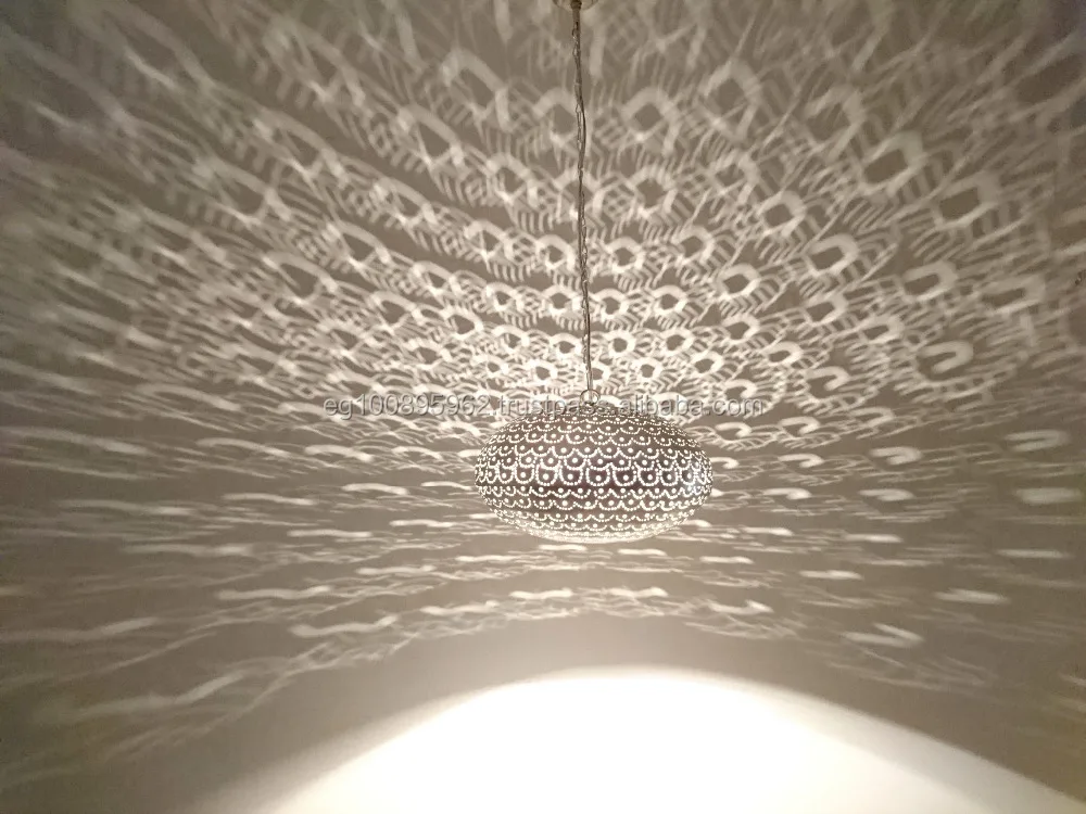 B244 Silver Plated Steel Mosaic Lampshade Hanging Lamp Peacock Tail Shadow