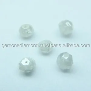2 mm Size Natural White Faceted Diamond Beads from India,White Beads Jewelry Accessories Round Brilliant Cut Diamond Beads