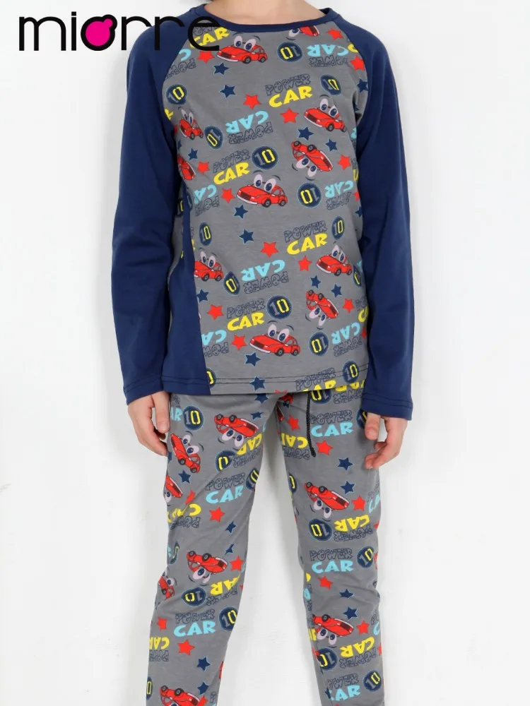 
Miorre OEM Wholesale %100 Cotton Kids Boy Funny Car Print Sleepwear Pajamas Set 