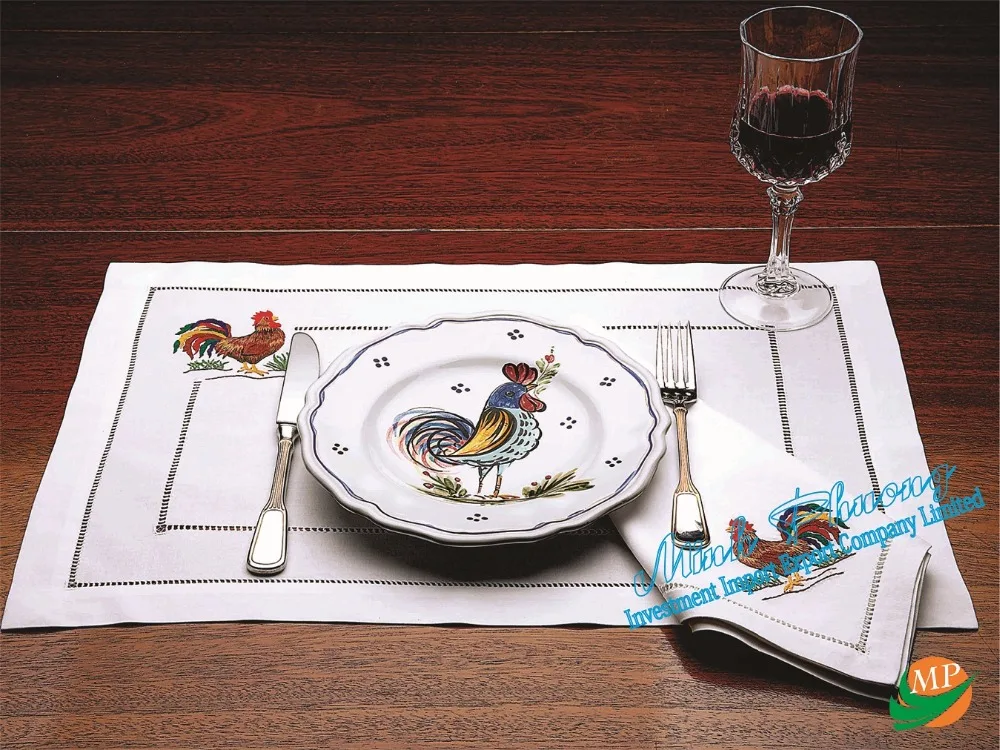 Vietnam Luxury Embroidered Napkins Cotton Fabric for Restaurant Use