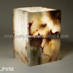 European Style Onyx Table Lamp with Square Shape Shade Energy Saving Electric Desk Lamps for Reading Cheap Price