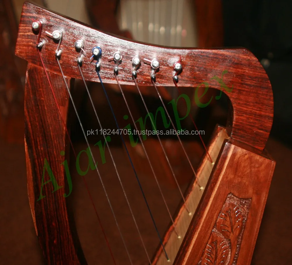 
8 Strings Celtic Engraved Harp - Rosewood Irish Harp 