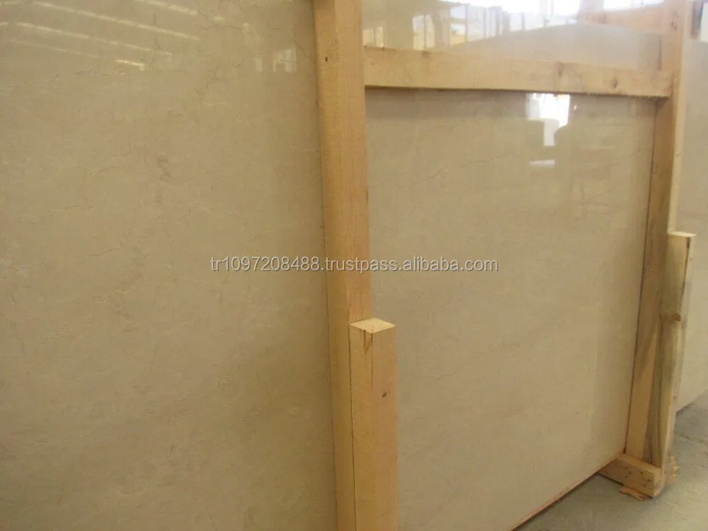 Polished beige marble tiles Turkey