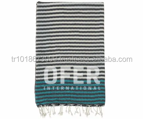 Hammam Towel, Cappadocia Peshtemal Turkish Fouta Towels - red and blue trendy beach towel made in Turkey