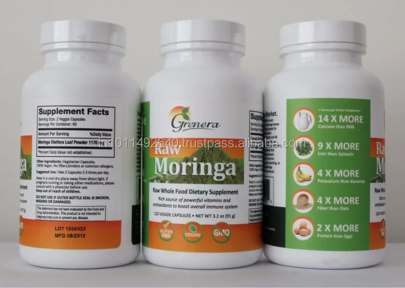 Highly demanded Natural Dietary Supplement - MORINGA VITAMIN CAPSULES Wellness formula Product of India
