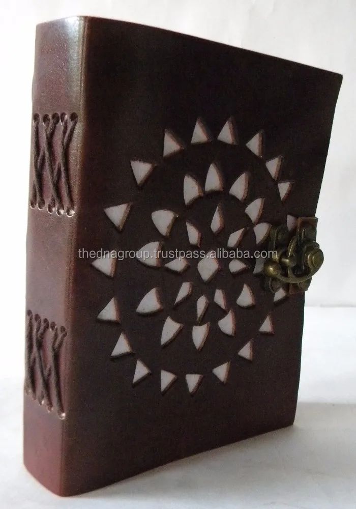 Индийский блокнот ручной работы с боковым замком кожаный журнал вырезанная работа Обычная тонкая переработанная бумага ручная работа дневник