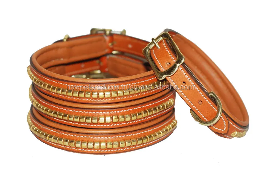 Factory Wholesale Price Genuine 100% Personalized Customized Leather Dog Collars for Lovely Pets