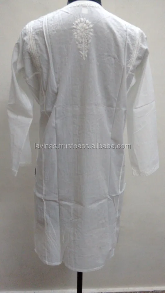 Cotton Hippie Women Chicken Embroidered Designer Indian Shirt Tunic Top lucknowi dress
