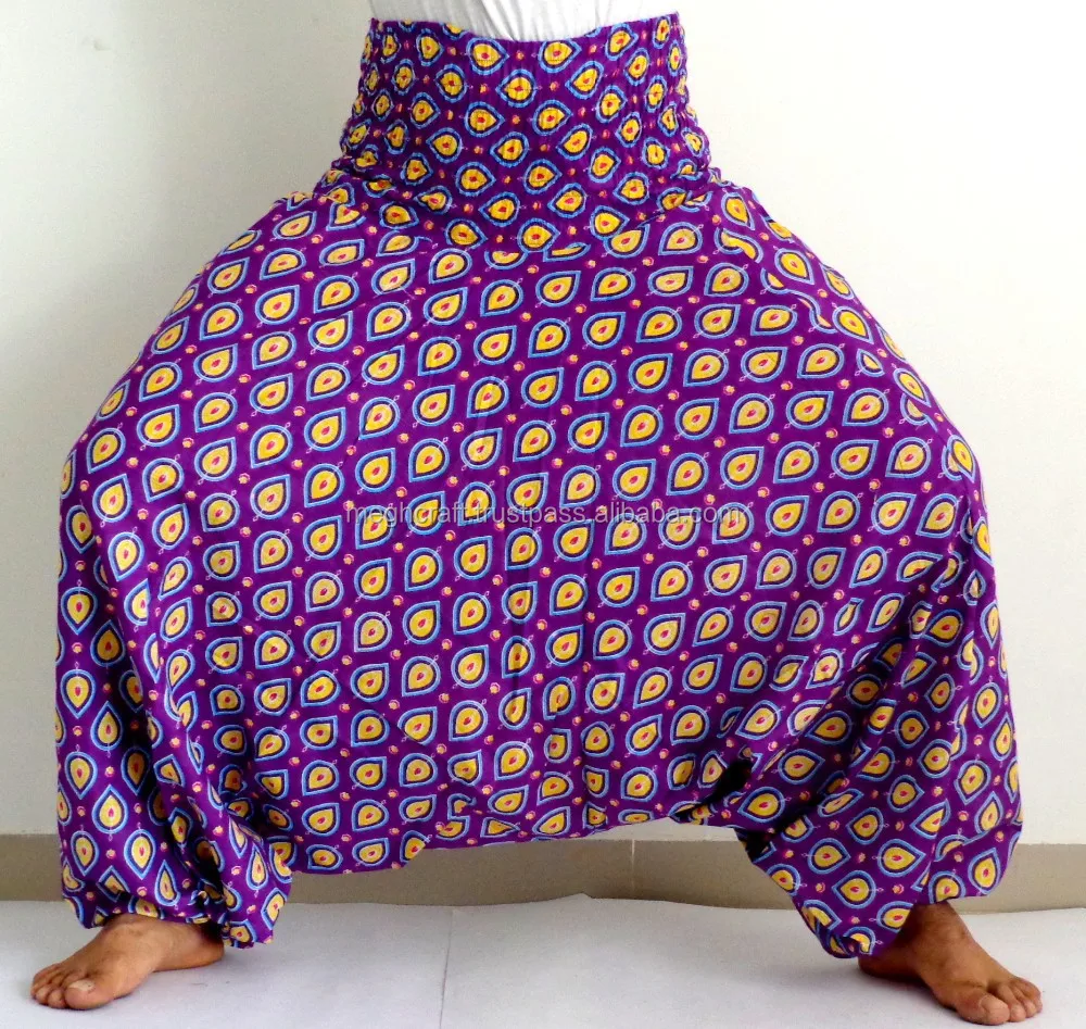 Womens Ladies New Ali Baba Baggy Gypsy Boho Indian Harem Trousers/Pants