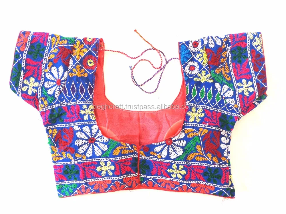 Wholesale ready made blouse-Indian kutch embroidered blouse - fashion wear cotton readymade blouses - Bollywood style clothings