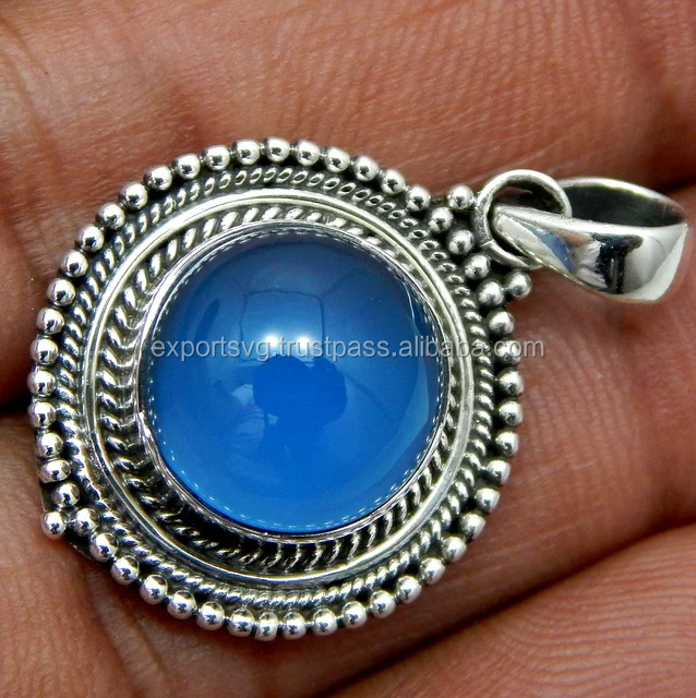Chalcedony Gemstone Pendant Silver Charms Fast Shipping in Stock 925 Sterling Silver DHL Women Jewelry Simple Custom