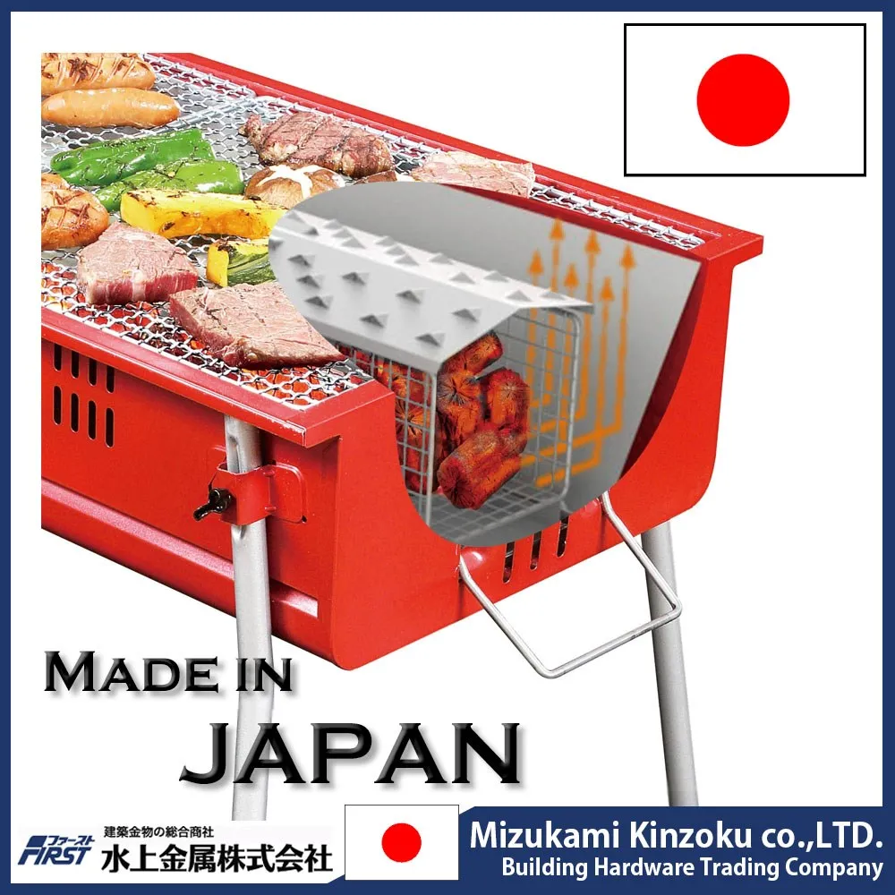 Steel and Smokeless barbecue charcoal grill made in Japan BBQ table